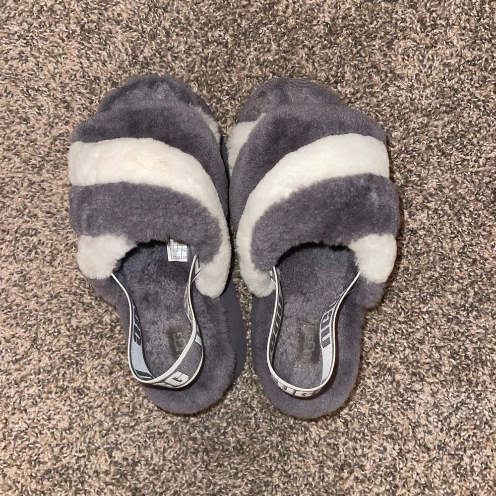 UGG DISCO CHECKER SLIDE PLATFORM SLIDES FLUFF YEAH brand new in box - Picture 2 of 4